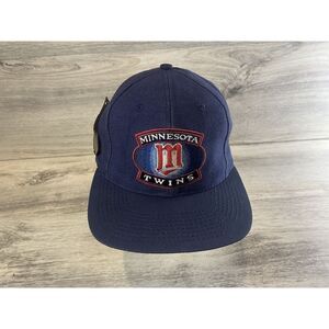 Vintage Logo 7 Minnesota Twins Hat Snapback Blue Red White MLB Baseball Mens 90s